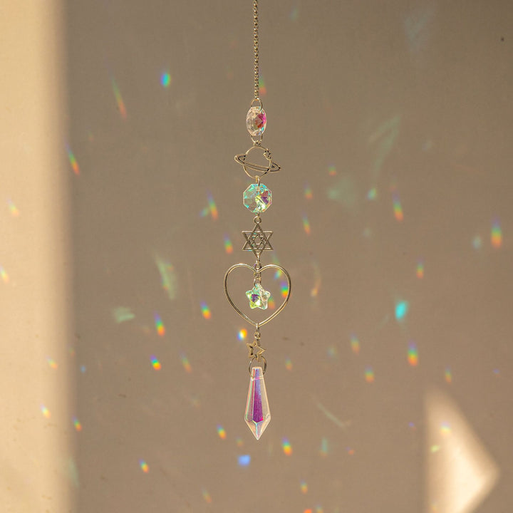Olivenorma Suncatcher Silver Planet Galaxy Wind Chime