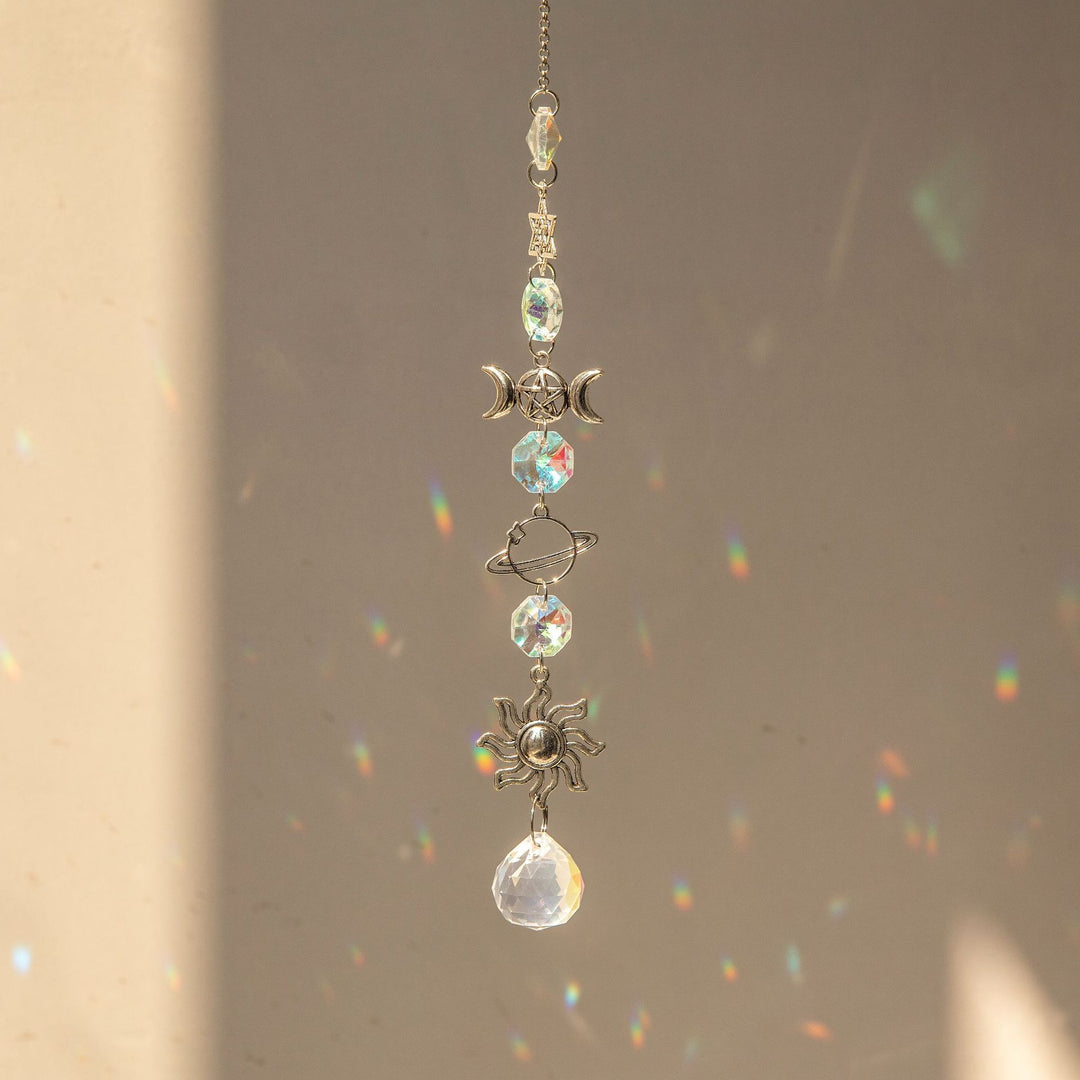 Olivenorma Suncatcher Silver Planet Galaxy Wind Chime