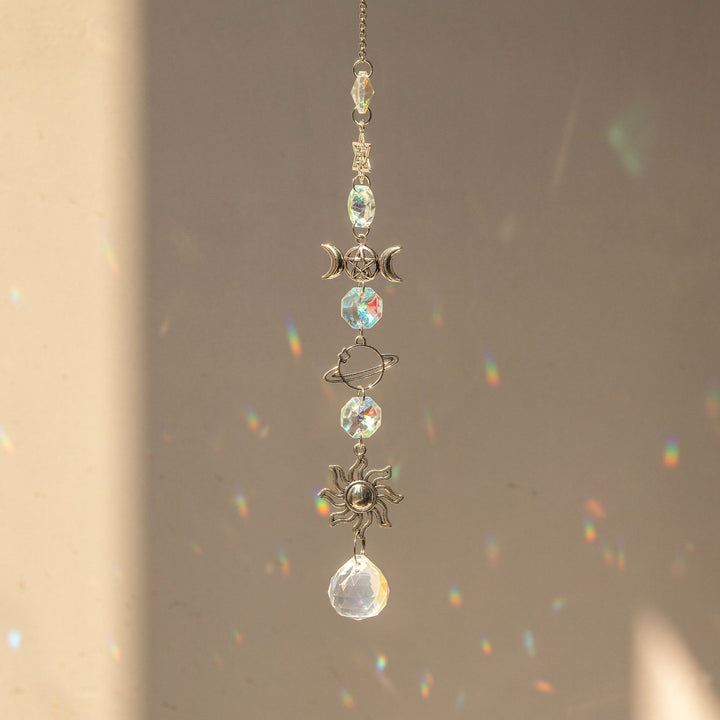 Olivenorma Suncatcher Silver Planet Galaxy Wind Chime