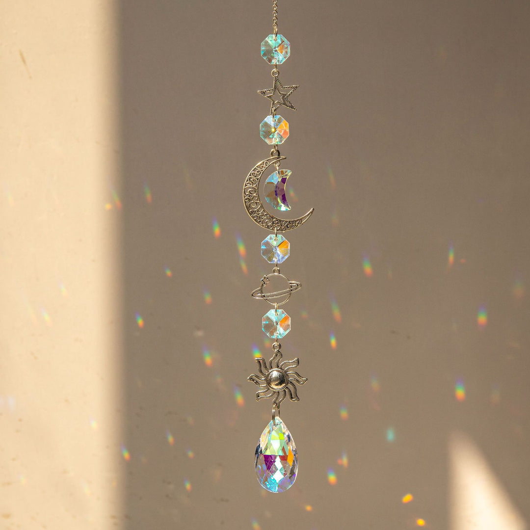 Olivenorma Suncatcher Silver Planet Galaxy Wind Chime