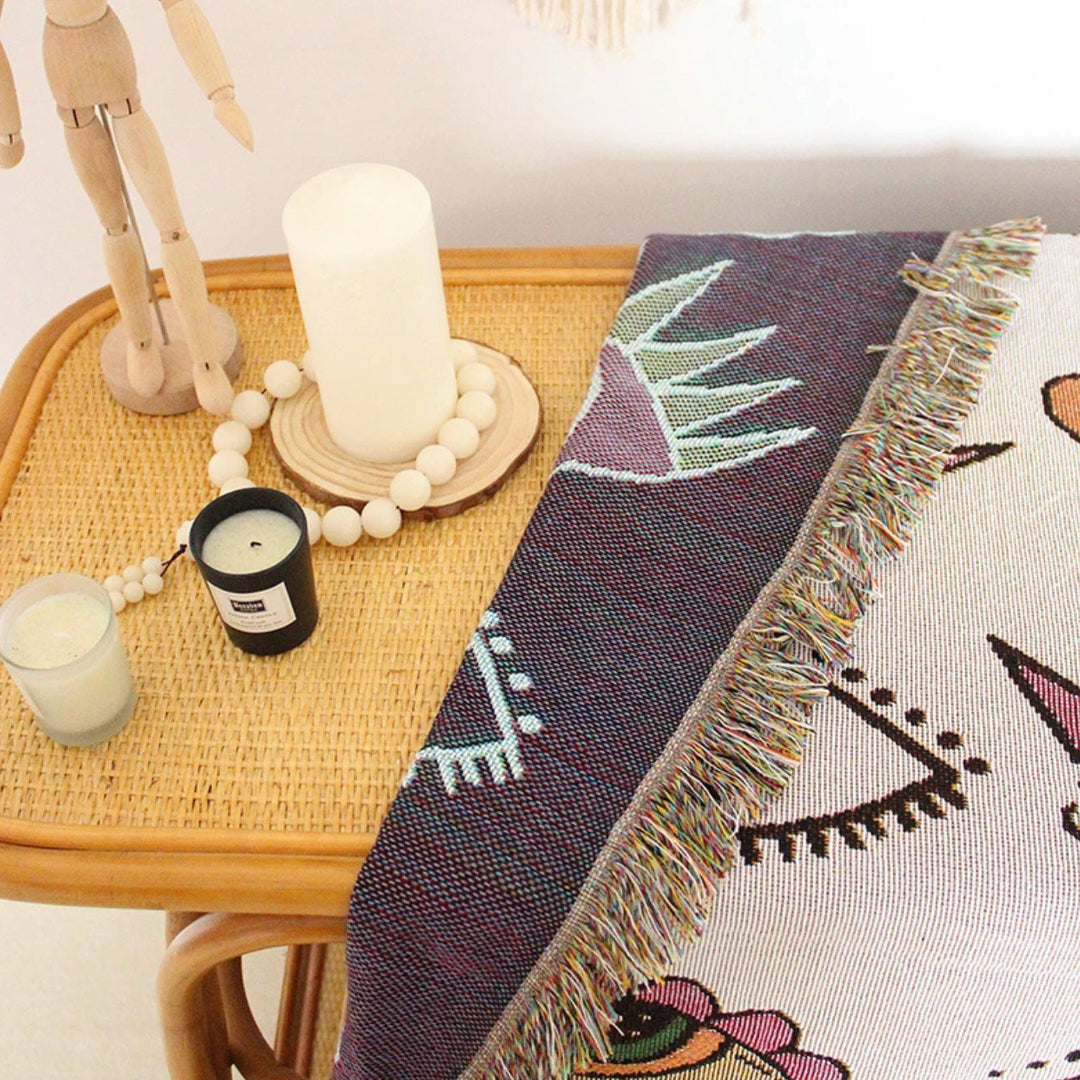 Olivenorma Evil Eye Woven Throw Tassel Blanket
