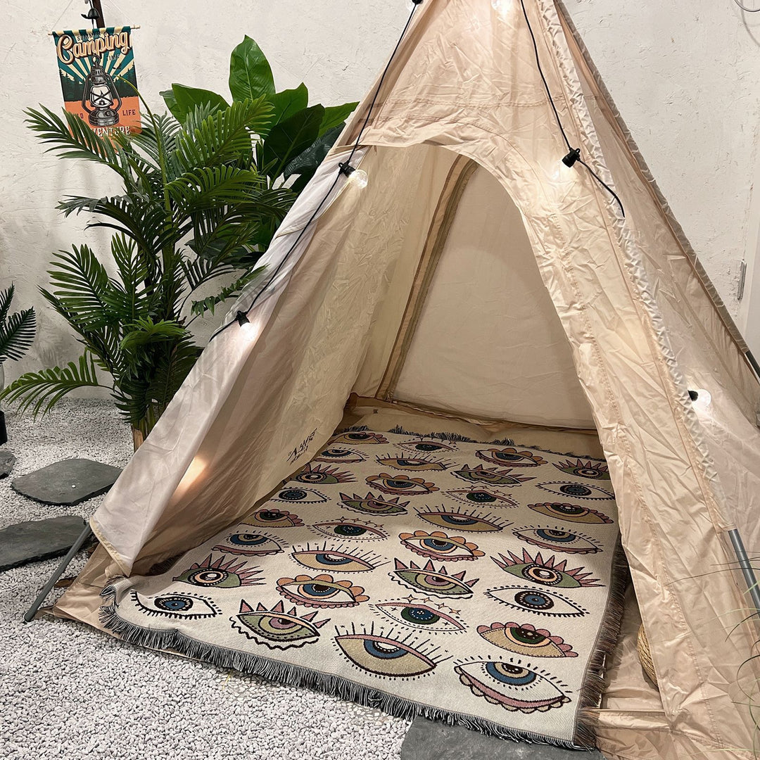 Olivenorma Evil Eye Woven Throw Tassel Blanket