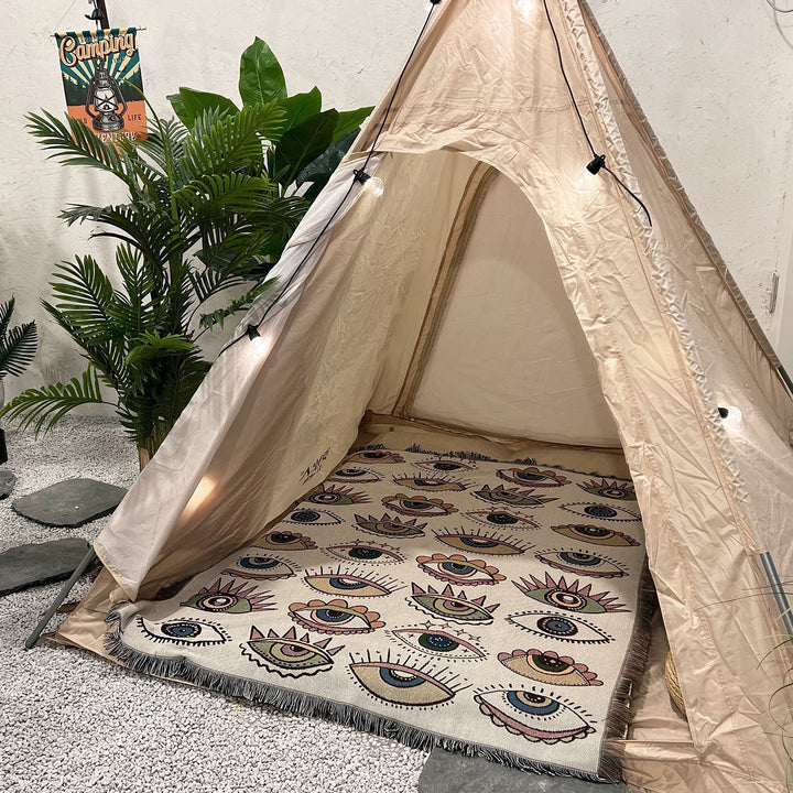 Olivenorma Evil Eye Woven Throw Tassel Blanket