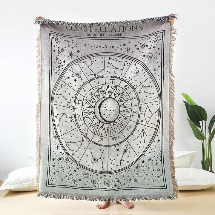 Olivenorma Zodiac Constellation Gradient Woven Blanket