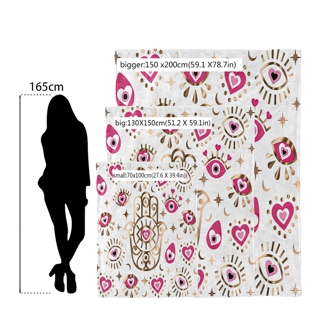 Olivenorma Evil Eye Hamsa 3D Digital Print Flannel Blanket