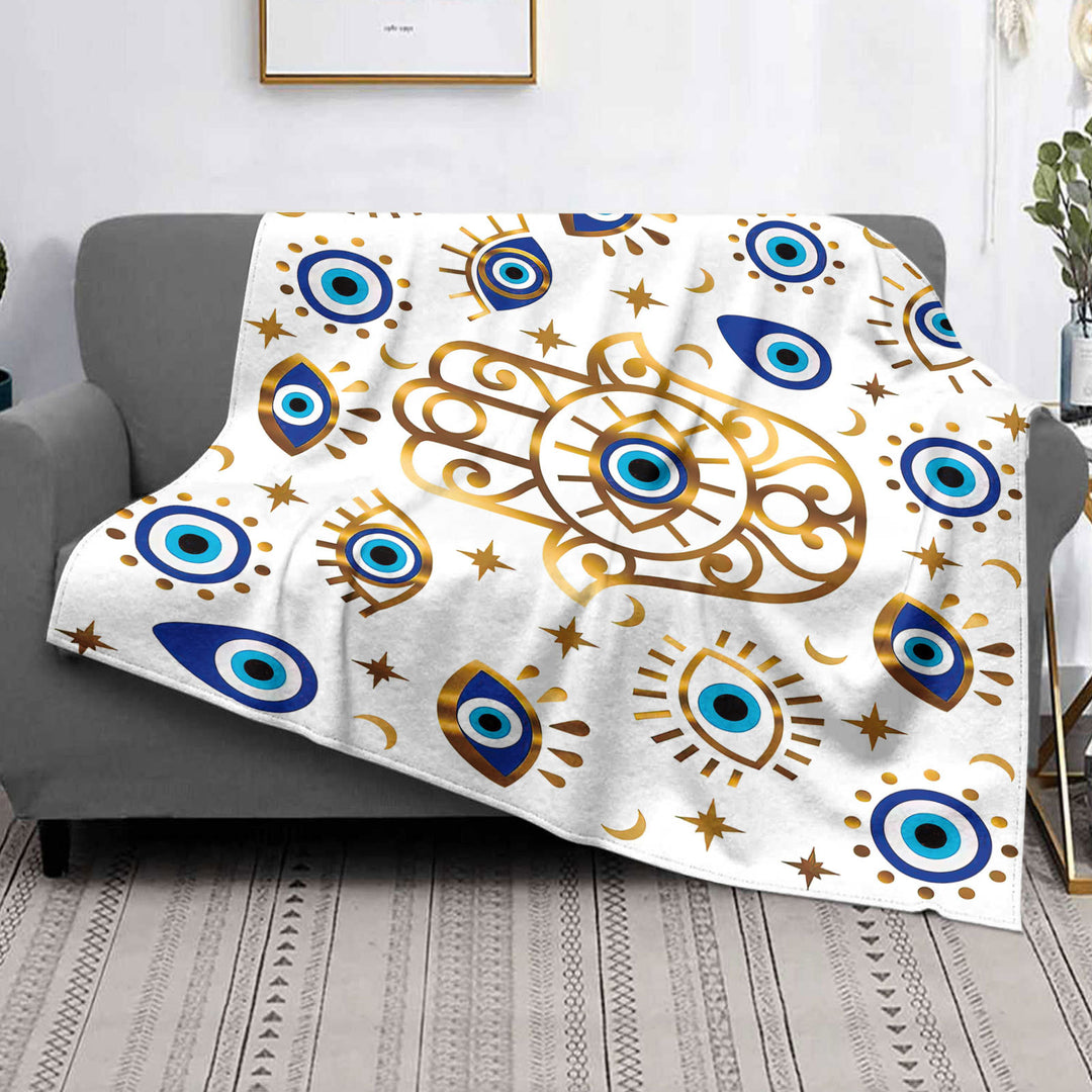 Olivenorma Evil Eye Hamsa 3D Digital Print Flannel Blanket