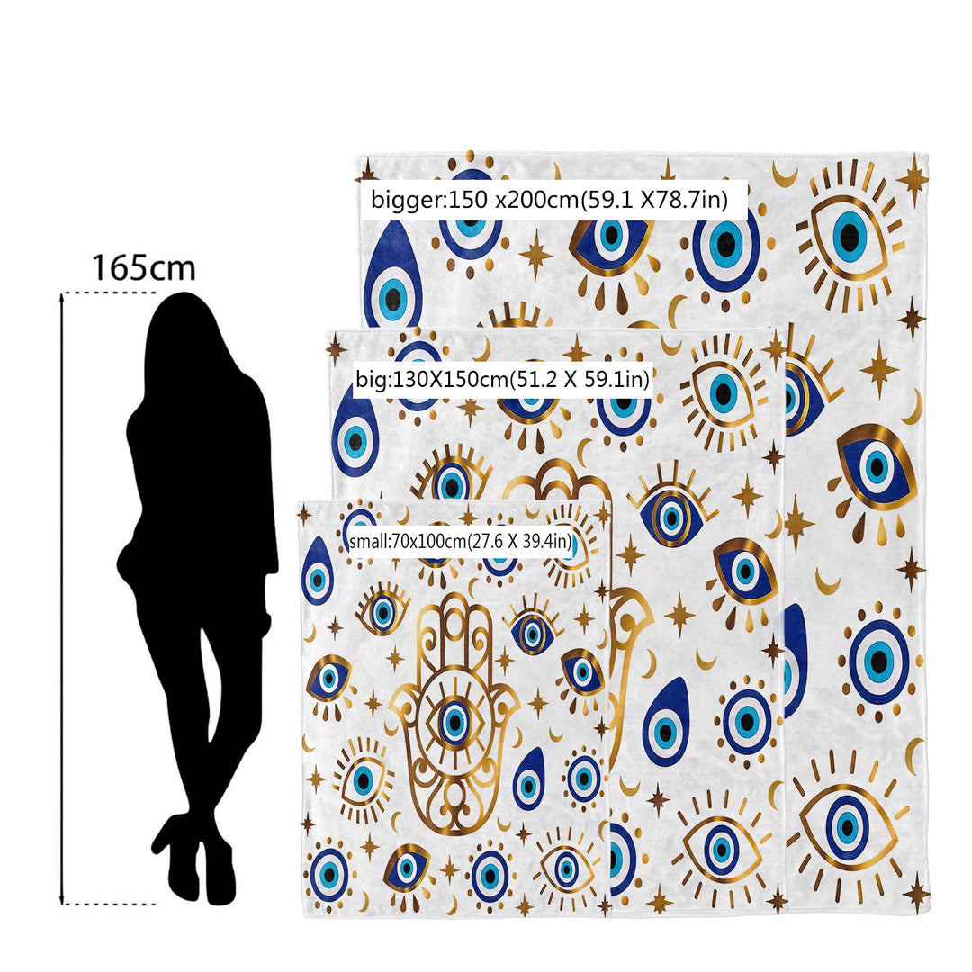 Olivenorma Evil Eye Hamsa 3D Digital Print Flannel Blanket