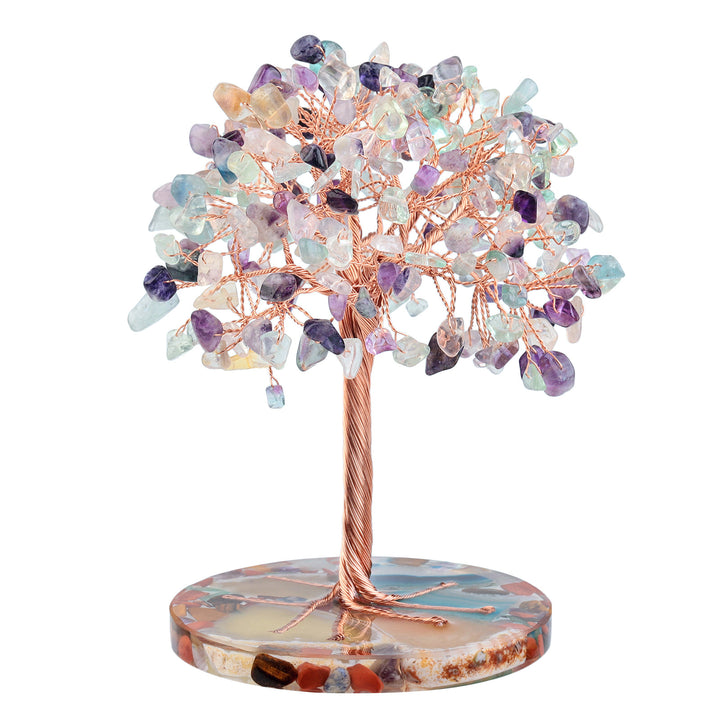 Olivenorma Round Agate Piece Base Healing Crystal Feng Shui Tree