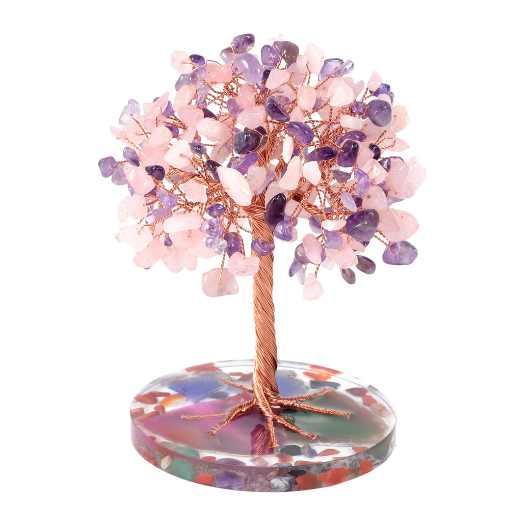 Olivenorma Round Agate Piece Base Healing Crystal Feng Shui Tree