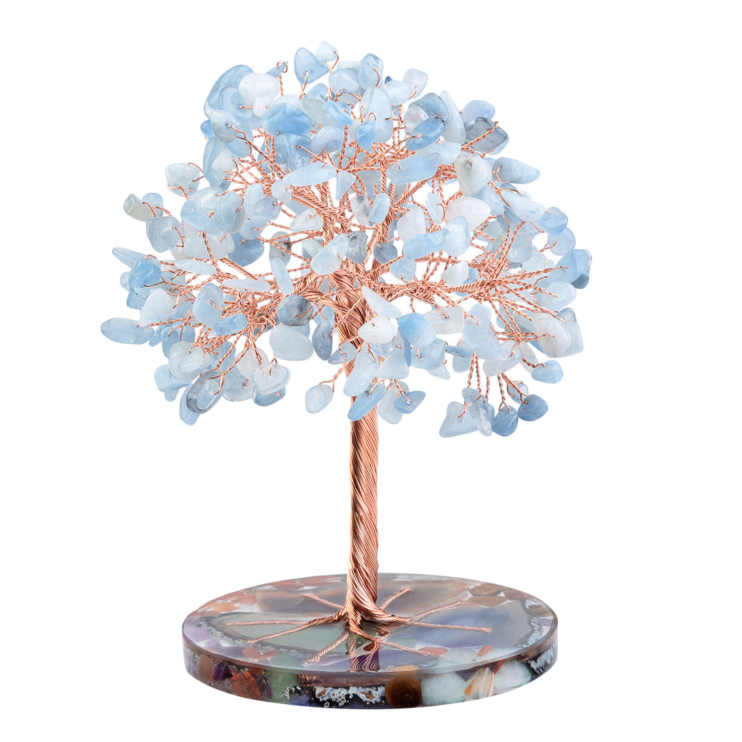 Olivenorma Round Agate Piece Base Healing Crystal Feng Shui Tree