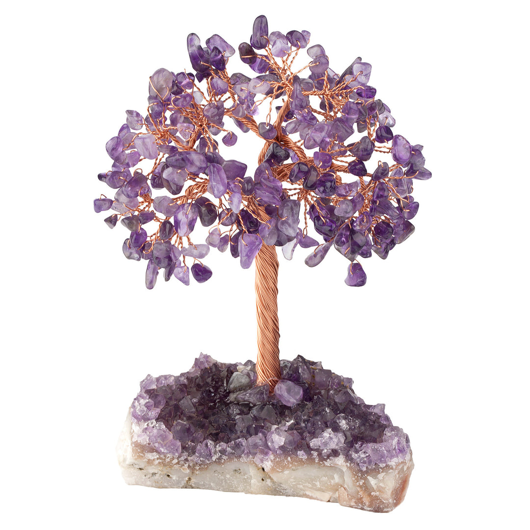 Olivenorma Natural Amethyst Flower Irregular Base Feng Shui Tree