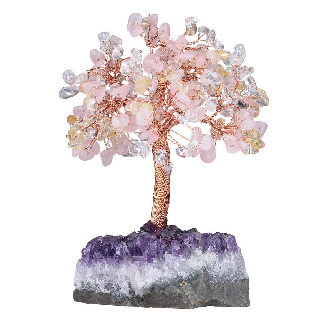 Olivenorma Natural Amethyst Flower Irregular Base Feng Shui Tree