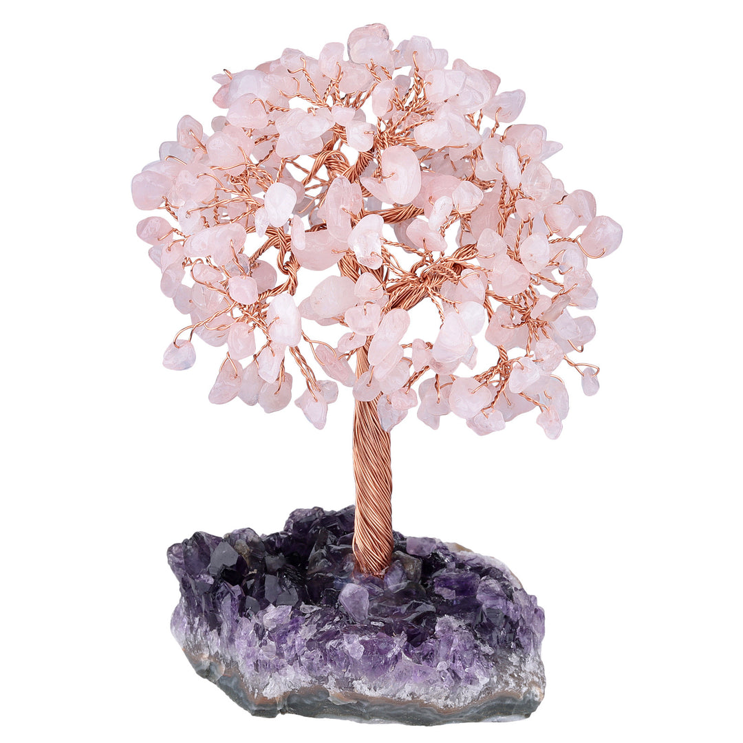 Olivenorma Natural Amethyst Flower Irregular Base Feng Shui Tree