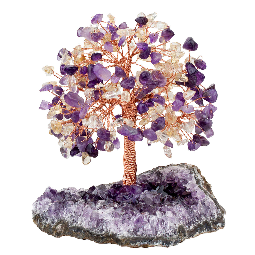 Olivenorma Natural Amethyst Flower Irregular Base Feng Shui Tree