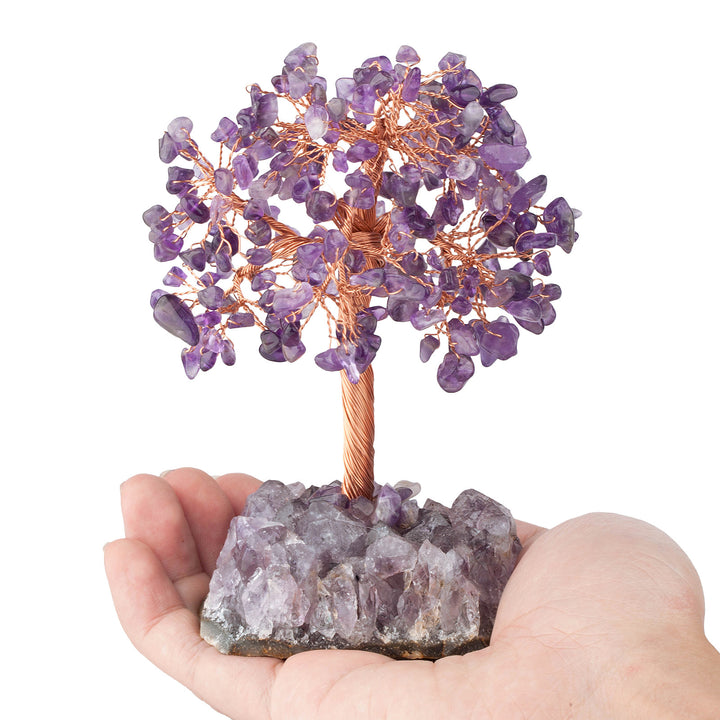 Olivenorma Natural Amethyst Flower Irregular Base Feng Shui Tree