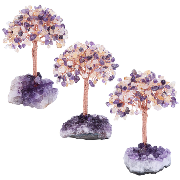 Olivenorma Natural Amethyst Flower Irregular Base Feng Shui Tree