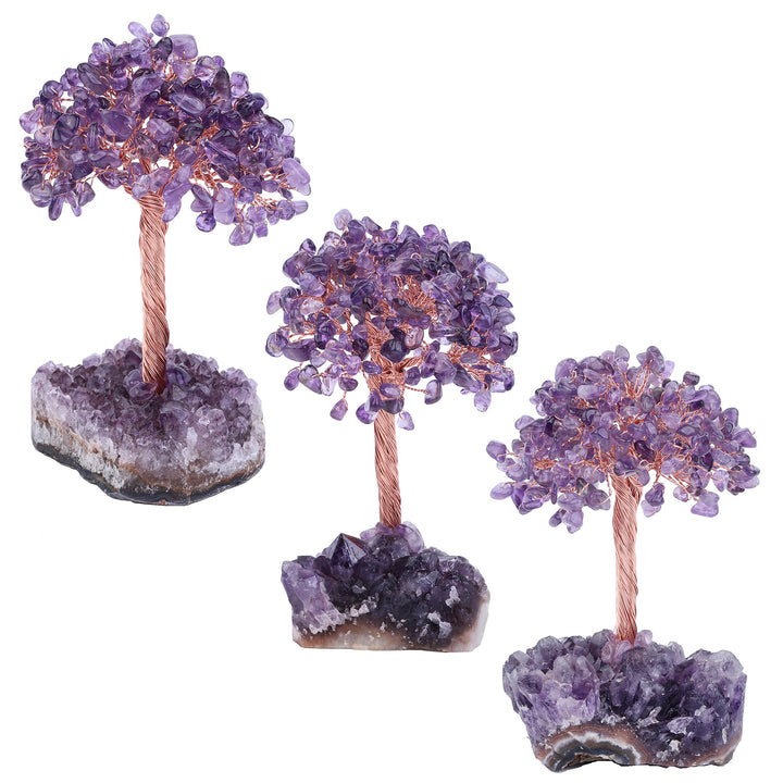 Olivenorma Natural Amethyst Flower Irregular Base Feng Shui Tree