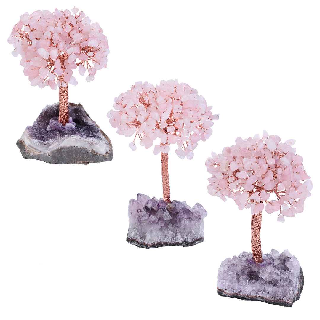 Olivenorma Natural Amethyst Flower Irregular Base Feng Shui Tree