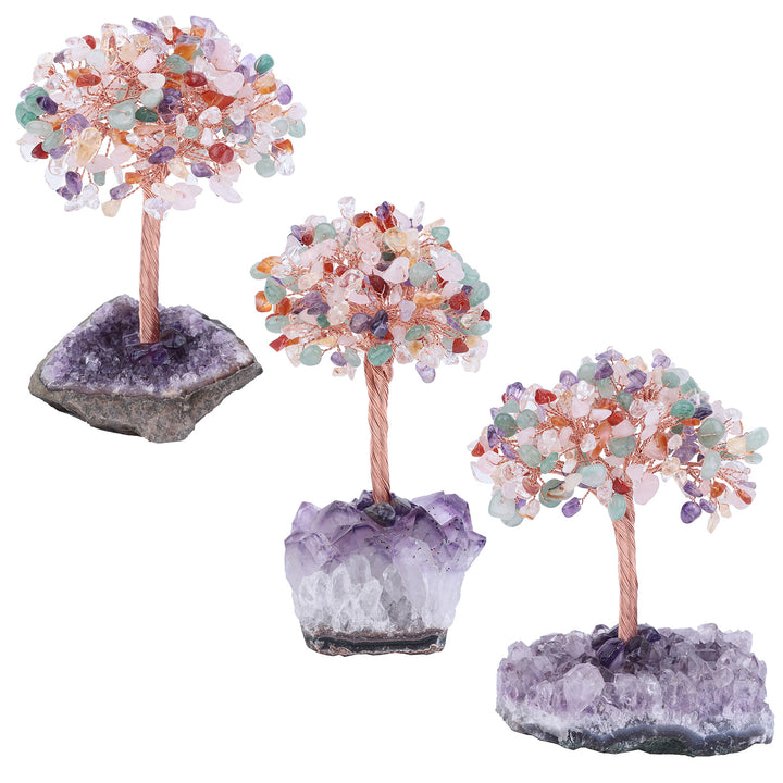 Olivenorma Natural Amethyst Flower Irregular Base Feng Shui Tree