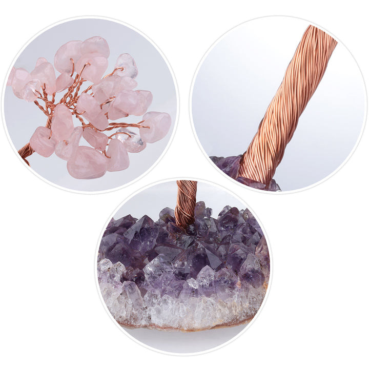 Olivenorma Natural Amethyst Flower Irregular Base Feng Shui Tree