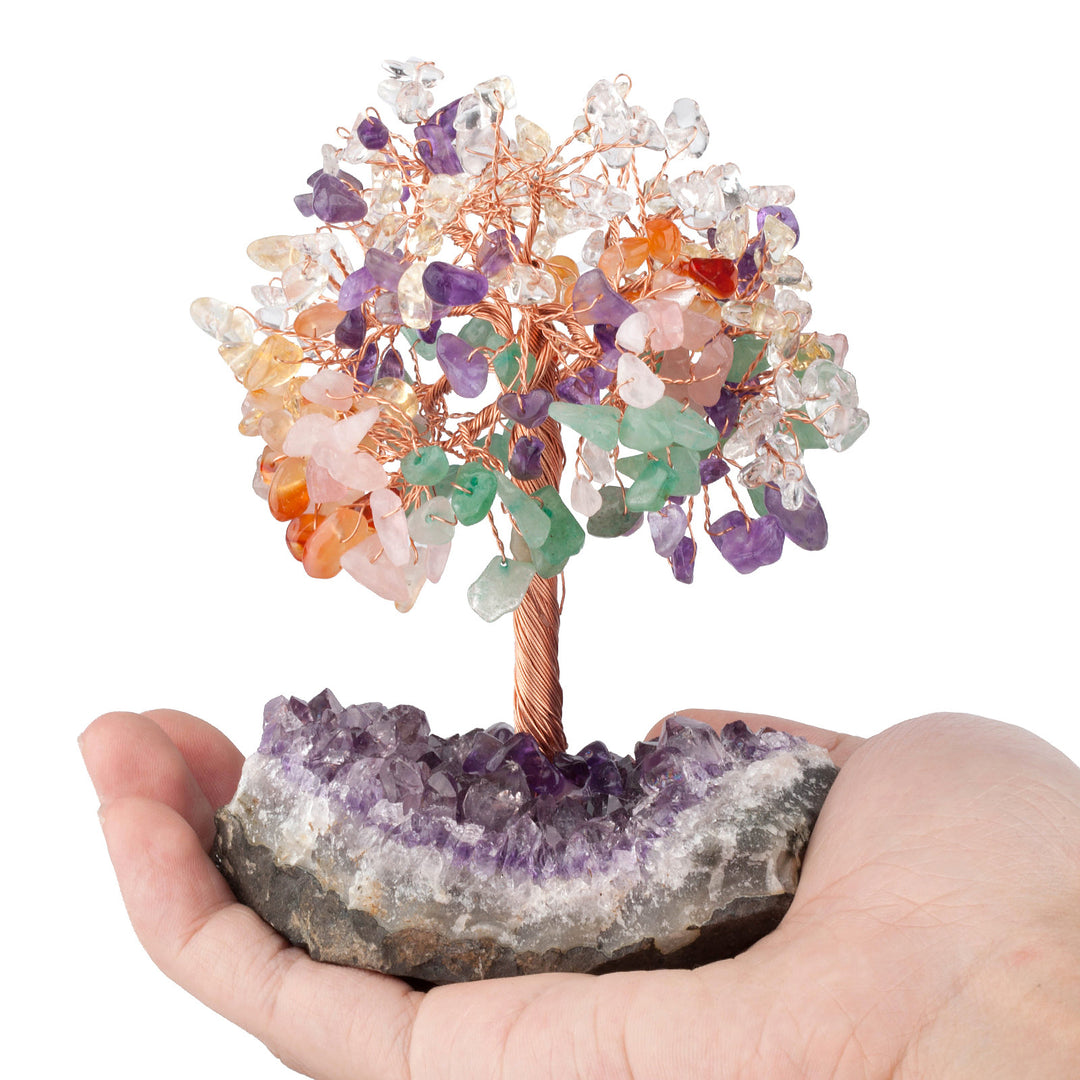 Olivenorma Natural Amethyst Flower Irregular Base Feng Shui Tree