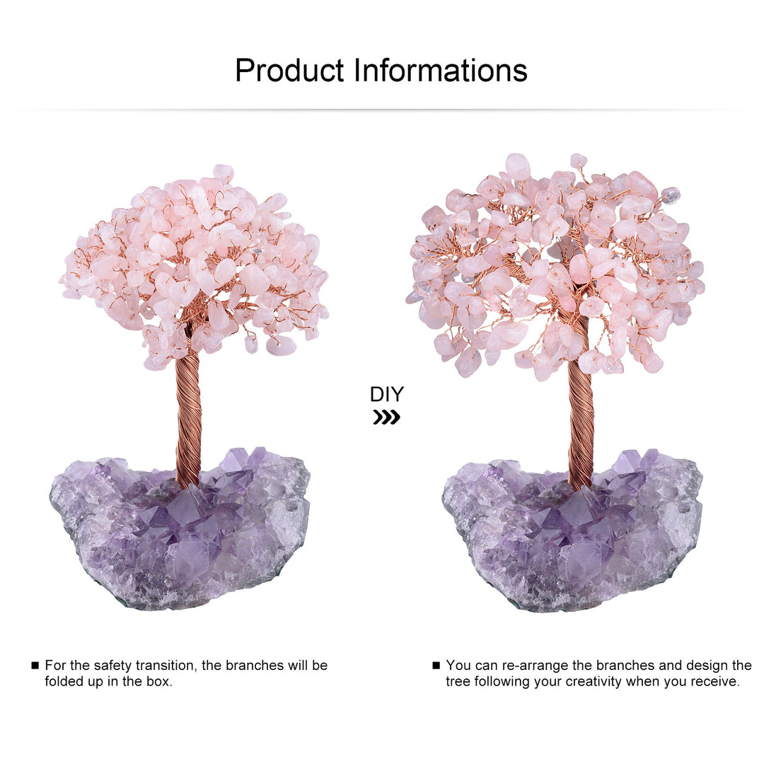 Olivenorma Natural Amethyst Flower Irregular Base Feng Shui Tree