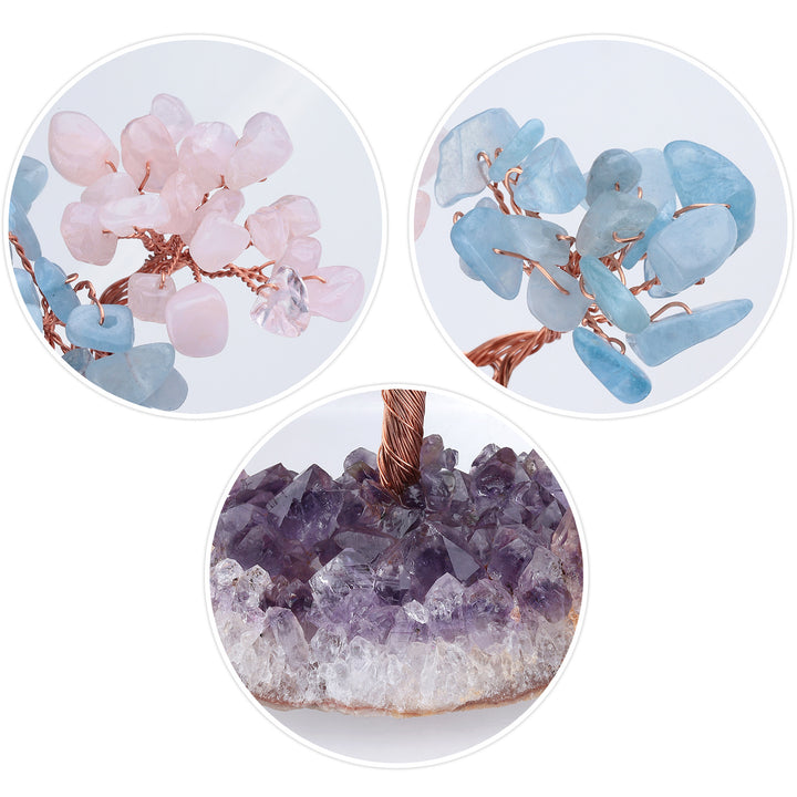 Olivenorma Natural Amethyst Flower Irregular Base Feng Shui Tree