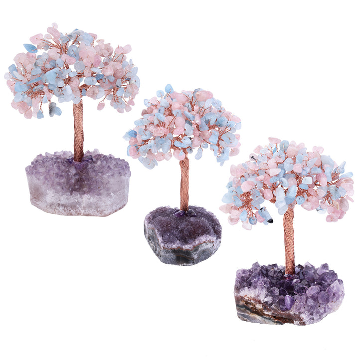 Olivenorma Natural Amethyst Flower Irregular Base Feng Shui Tree