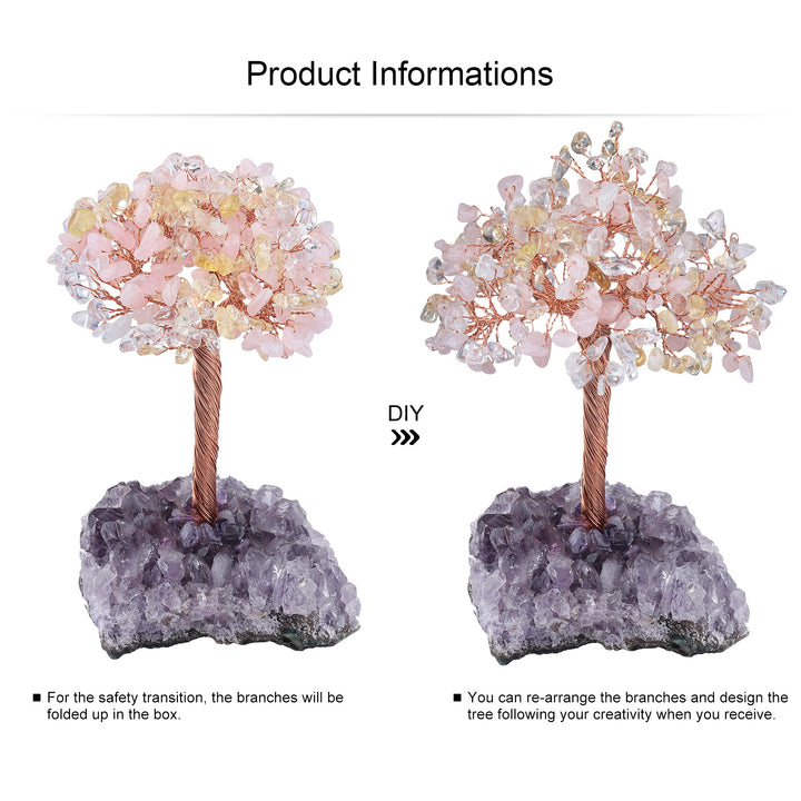 Olivenorma Natural Amethyst Flower Irregular Base Feng Shui Tree