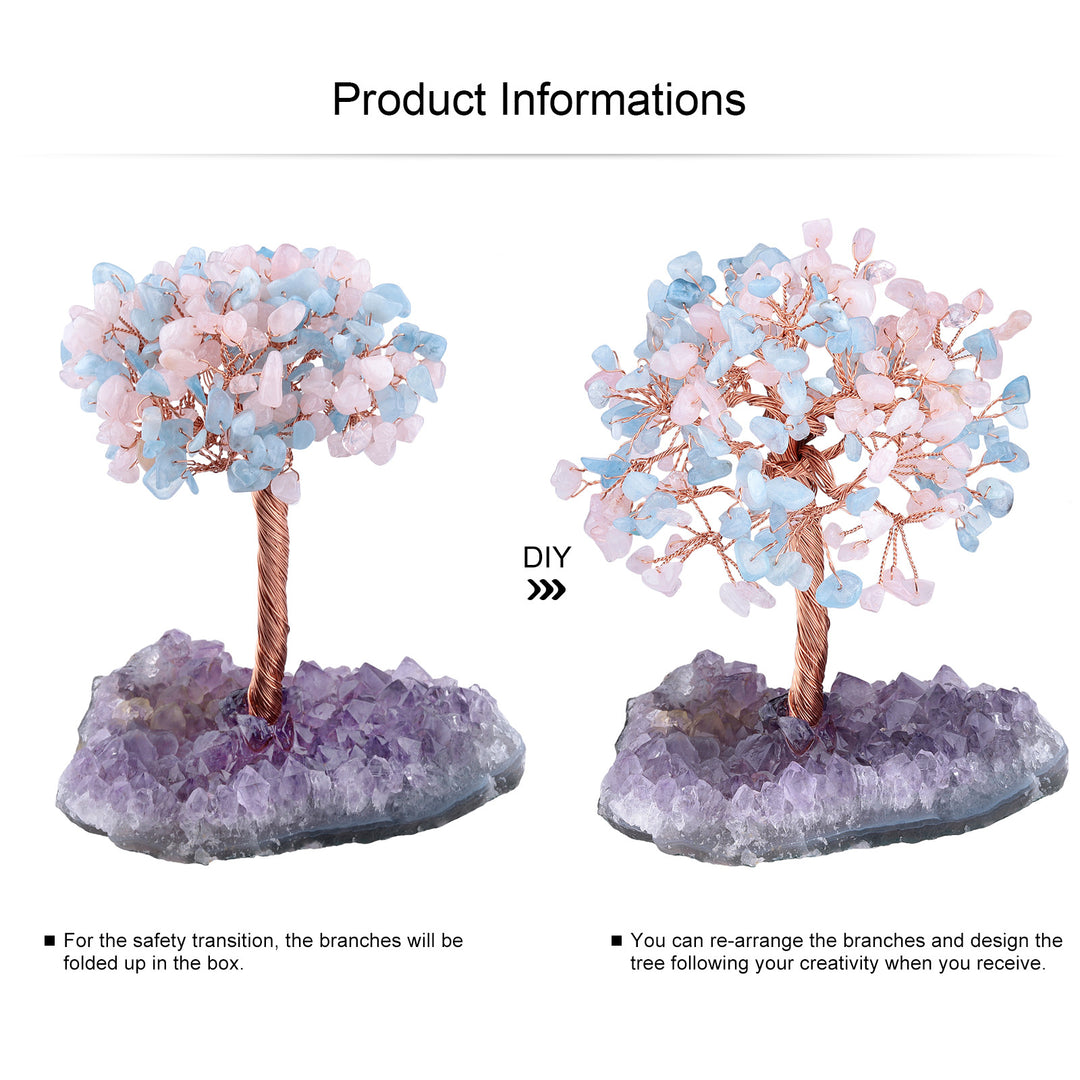 Olivenorma Natural Amethyst Flower Irregular Base Feng Shui Tree