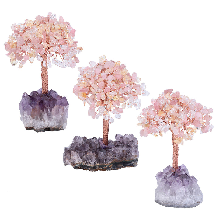 Olivenorma Natural Amethyst Flower Irregular Base Feng Shui Tree