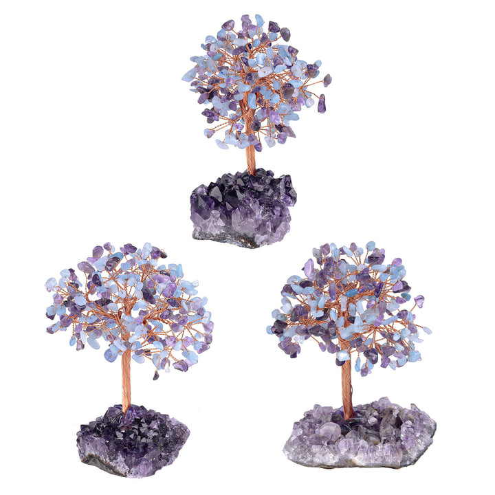 Olivenorma Natural Amethyst Flower Irregular Base Feng Shui Tree