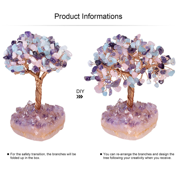 Olivenorma Natural Amethyst Flower Irregular Base Feng Shui Tree