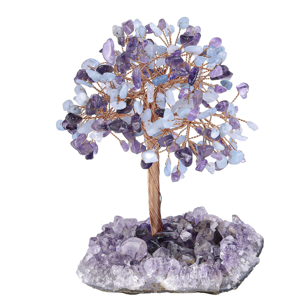 Olivenorma Natural Amethyst Flower Irregular Base Feng Shui Tree