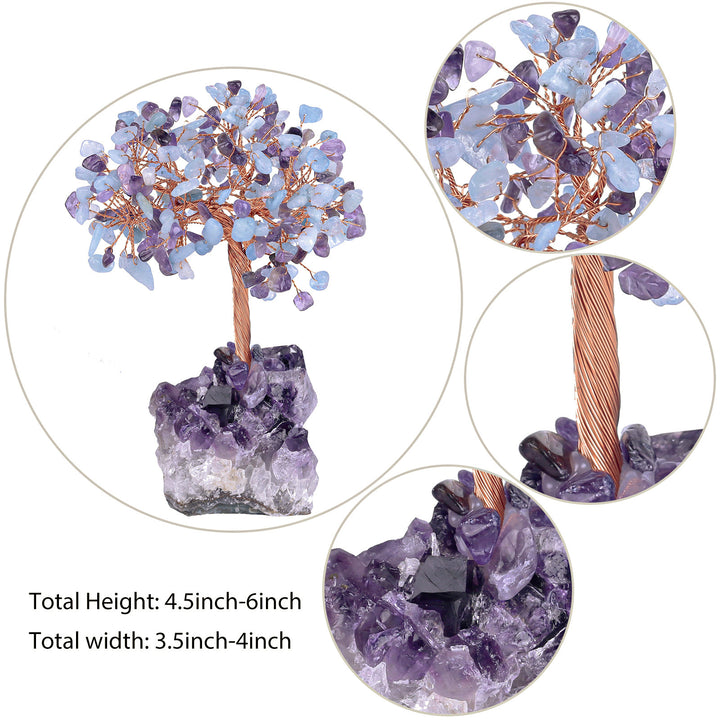 Olivenorma Natural Amethyst Flower Irregular Base Feng Shui Tree