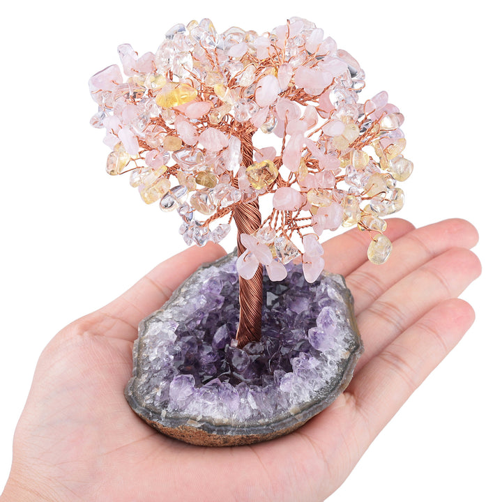 Olivenorma Natural Amethyst Flower Irregular Base Feng Shui Tree