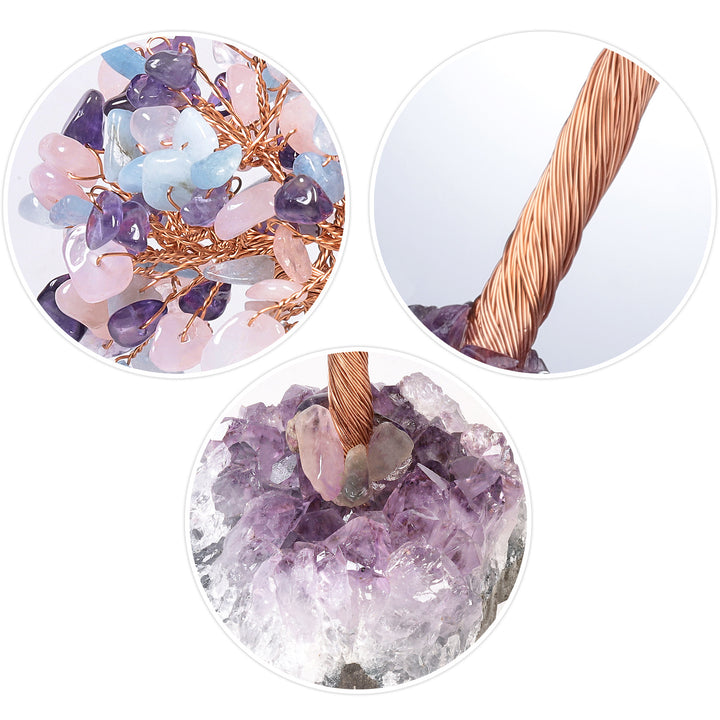 Olivenorma Natural Amethyst Flower Irregular Base Feng Shui Tree