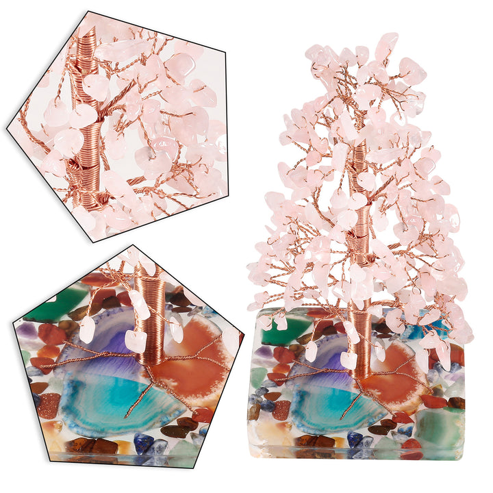 Olivenorma Colored Agate Square Base Feng Shui Tree