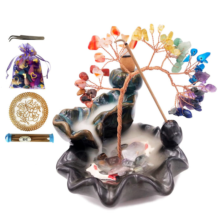 Olivenorma Incense Burner Healing Chakra Feng Shui Tree