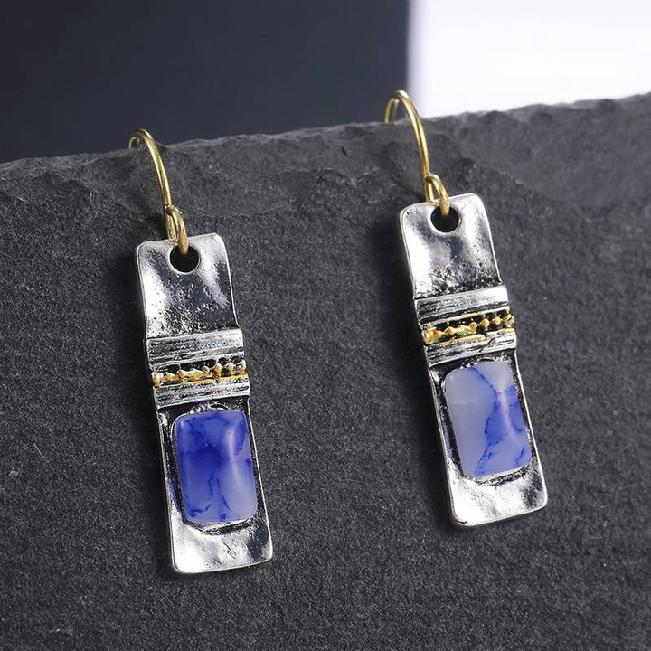 Olivenorma Vintage Bohemian Blue Moonstone Earrings