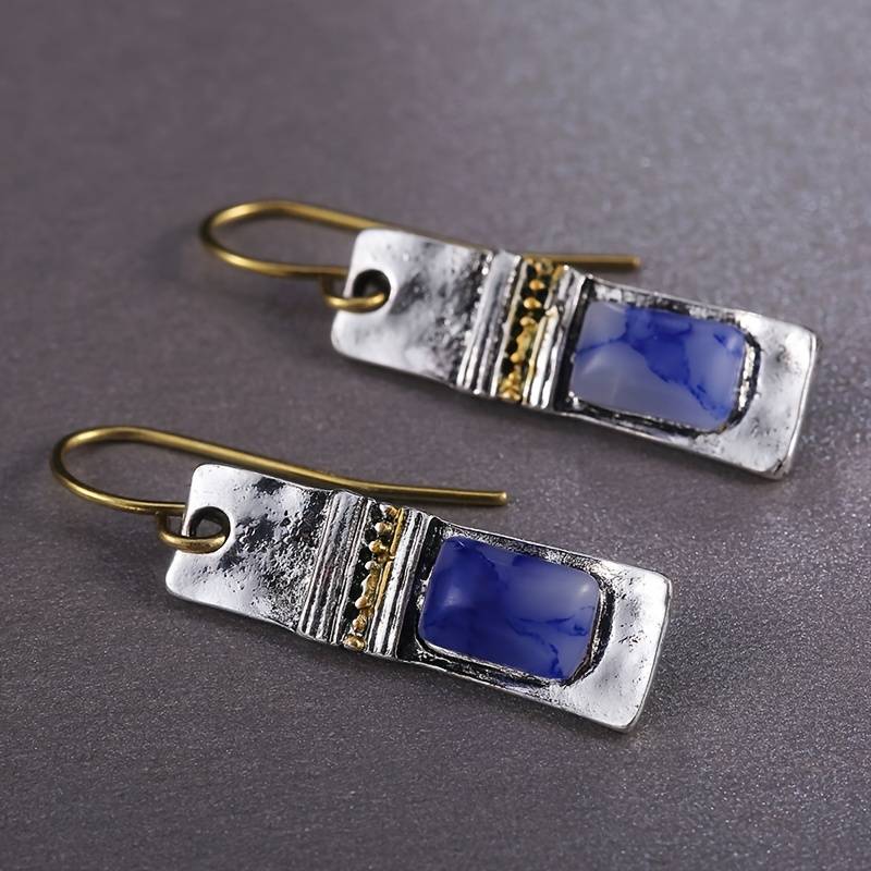 Olivenorma Vintage Bohemian Blue Moonstone Earrings