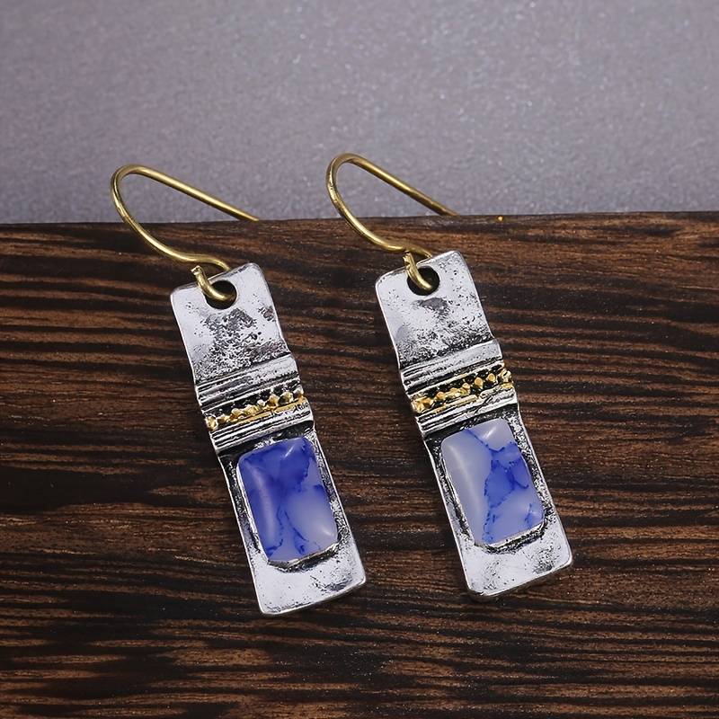 Olivenorma Vintage Bohemian Blue Moonstone Earrings