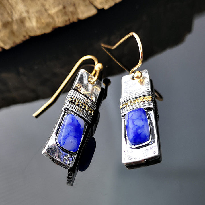 Olivenorma Vintage Bohemian Blue Moonstone Earrings