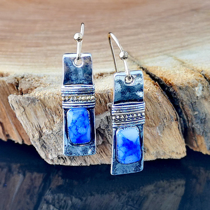 Olivenorma Vintage Bohemian Blue Moonstone Earrings