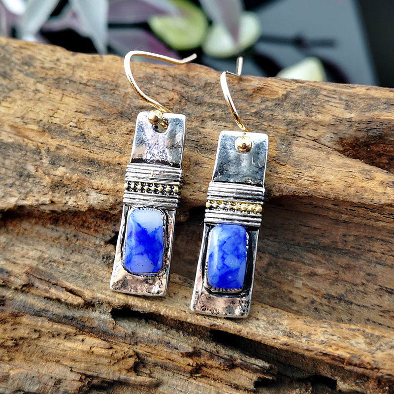 Olivenorma Vintage Bohemian Blue Moonstone Earrings
