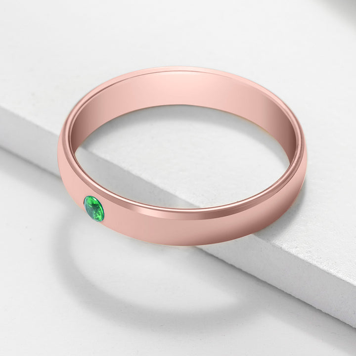 Olivenorma Birthstone Simple Ring Engraved Ring