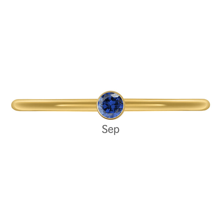Olivenorma Birthstone Stacking Stainless Steel Thin Ring - 10 - Golden - September-Sapphire - image 35