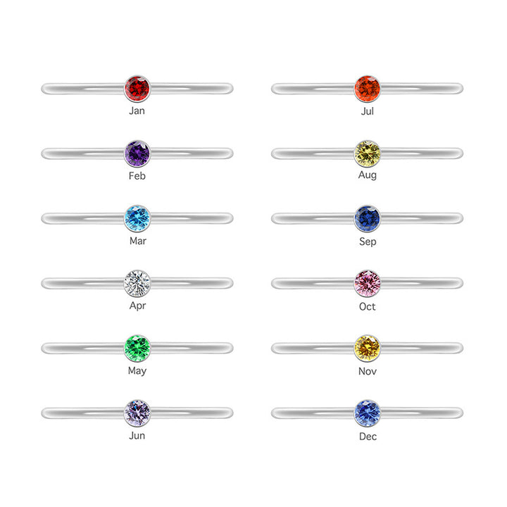 Olivenorma Birthstone Stacking Stainless Steel Thin Ring - image 50