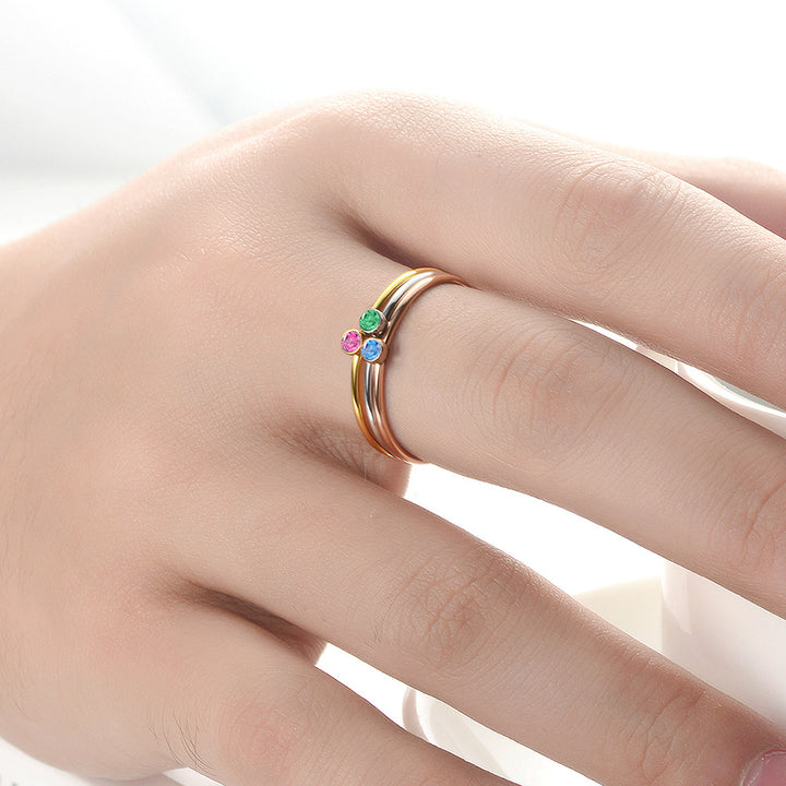 Olivenorma Birthstone Stacking Stainless Steel Thin Ring - image 54