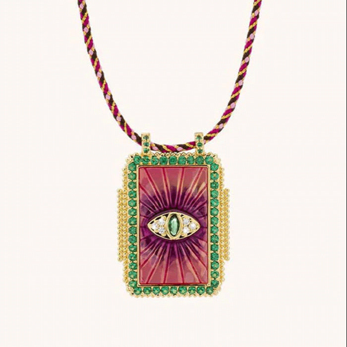 Olivenorma Tarot Card Braided Rope Necklace